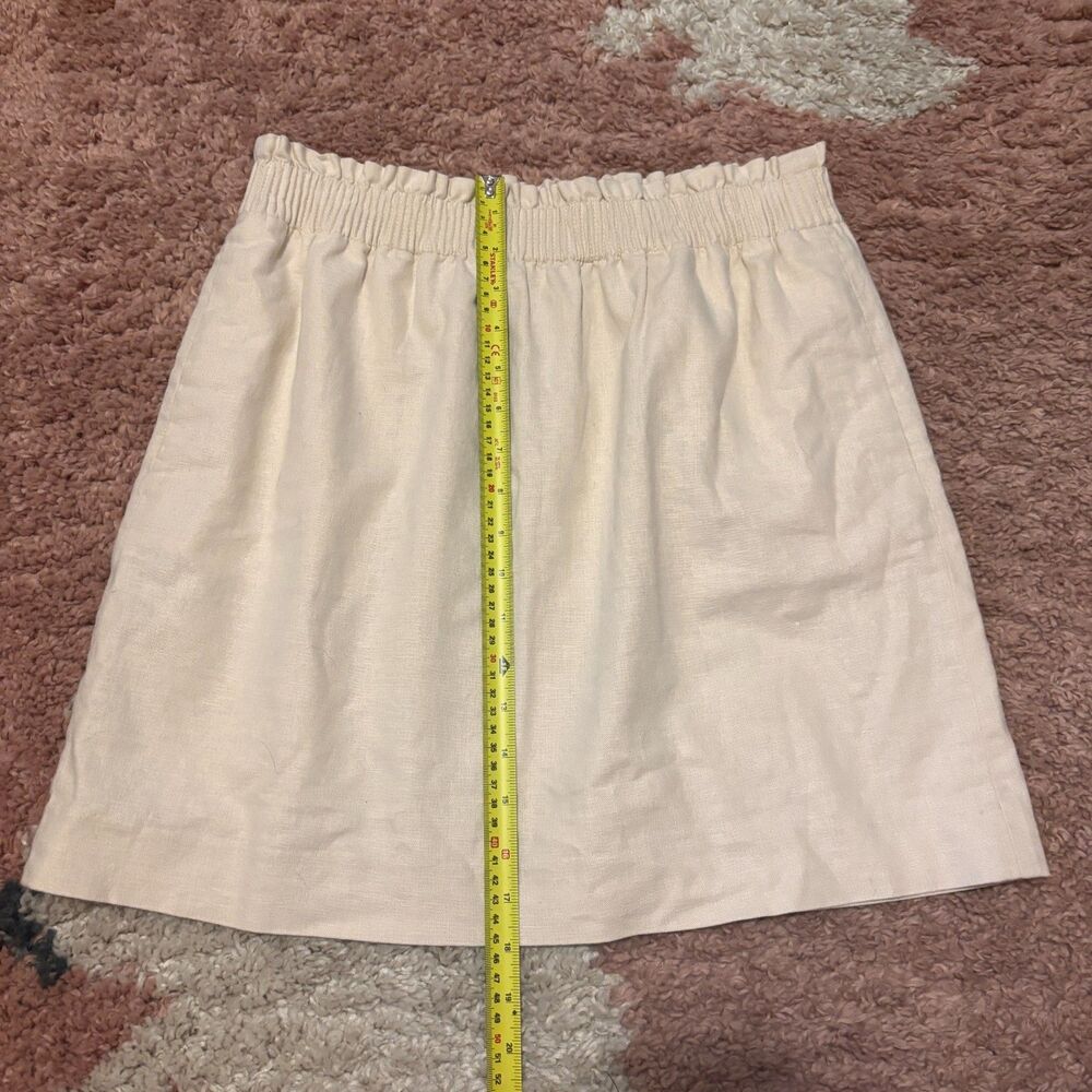 J Crew Mini Skirt Size 6 Linen Blend Re-Imagined Light Sand/Beige Lined Beach - Picture 8 of 9